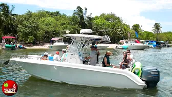 BOAT PARTY IN HEAVY RAIN AT HAULOVER SANDBAR 2023 | BOAT ZONE MIAMI #5