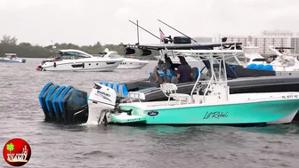 BOAT PARTY IN HEAVY RAIN AT HAULOVER SANDBAR 2023 | BOAT ZONE MIAMI #7