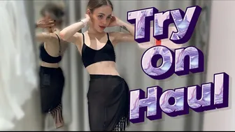 [4K] Transparent Try on Haul | No panties | At the mall