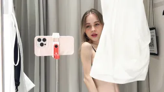 [4K] Transparent Try on Haul | No Bra Whith Raychel #4