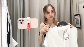 [4K] Transparent Try on Haul | No Bra Whith Raychel #5