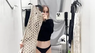 [4K] Try on Haul | Transparent elegant sexy dress | No Bra | At the mall #6