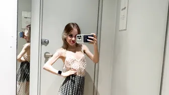 [4K] Transparent Try on Haul | Transparent dress | No Bra | At the mall #7