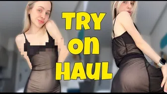 [4K] Transparent Try on Haul | No Bra Challenge