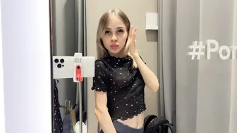 [4K] Transparent Try on Haul | See through sexy top l At the mall #10