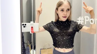 [4K] Transparent Try on Haul | See through sexy top l At the mall #8