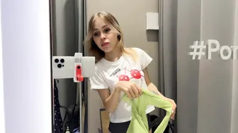 [4K] Transparent Try on Haul | See through Fashionable Нeon l At the mall #4