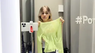 [4K] Transparent Try on Haul | See through Fashionable Нeon l At the mall #5