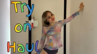 [4K] Transparent Try on Haul | See through Candy Unicorn l At the mall #1