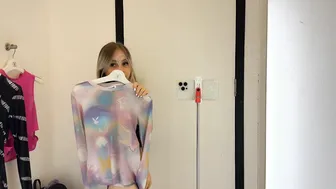 [4K] Transparent Try on Haul | See through Candy Unicorn l At the mall #3