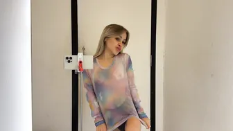 [4K] Transparent Try on Haul | See through Candy Unicorn l At the mall #5