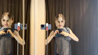 See through Try On Haul l Transparent elegant sexy vest l At the mall #10