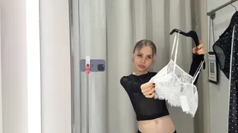 See through Try On Haul l Transparent elegant sexy top l At the mall #3