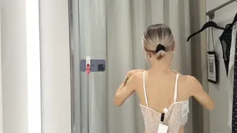 See through Try On Haul l Transparent elegant sexy top l At the mall #7