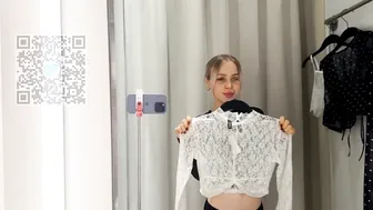 See-through Try On Haul | Transparent Lingerie At the mall l Dressing room #3