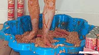 Feet in beans and sausages #3