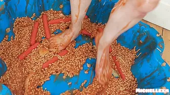 Feet in beans and sausages #4