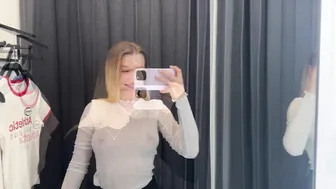 TRANSPARENT Try On Haul 2024: NO BRA for Sheer Clothes at Mall #2