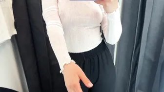 TRANSPARENT Try On Haul 2024: NO BRA for Sheer Clothes at Mall #4