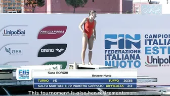 Women's Diving | Sara Borghi | Italian Summer Champs 2023 | Highlight #diving #watersport #sports #2