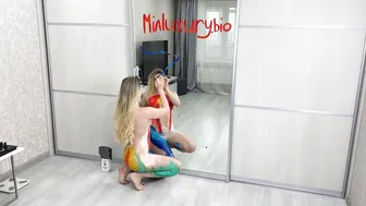 [4K USA Housewife]♥️♥️♥️♥️How to clean a mirror? Body art suit Transparent Haul No Bra See Through Try On #2