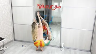 [4K USA Housewife]♥️♥️♥️♥️How to clean a mirror? Body art suit Transparent Haul No Bra See Through Try On #6