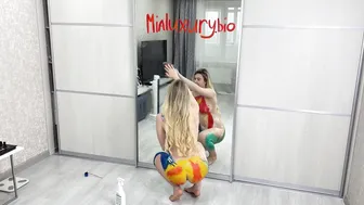 [4K USA Housewife]♥️♥️♥️♥️How to clean a mirror? Body art suit Transparent Haul No Bra See Through Try On #8