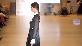 Pleated Long black gown dress #10