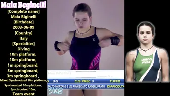 Women's Diving | Beautiful Italian Diver | Maia Beginelli | Close-Up | #diving #watersport #3