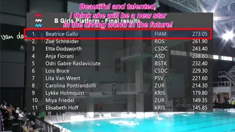 Women's Diving | Beatrice Gallo | Highlight | Girls B platform Eindhoven Diving Cup 2023 | #diving #10