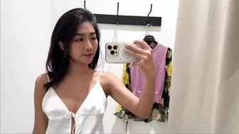 4K| Try on haul transparent blouse and top for work from Dolce Gabbana in Budapest✌♥️♥️ #3