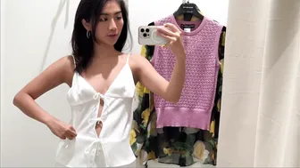 4K| Try on haul transparent blouse and top for work from Dolce Gabbana in Budapest✌♥️♥️ #4