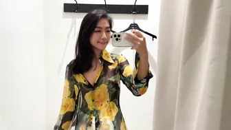 4K| Try on haul transparent blouse and top for work from Dolce Gabbana in Budapest✌♥️♥️ #8