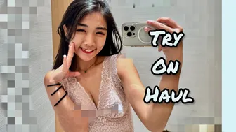 4K| Try on haul with bunnybrownie in Zimmerli of Switzerland #transparent #seethrough #tanskin #1