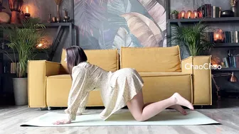 Dress stretching legs full body - part 4 #5