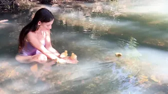 Taking My Ducklings For Their First Swim in the Stream #3