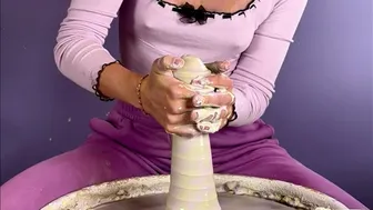 Wheel throwing a vase