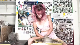 Wheel Throwing a 5lbs Vase in Lingerie #3