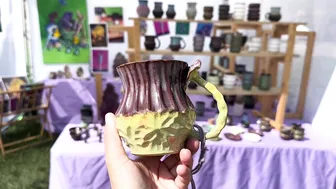 How I set my my art booth at an art show, pottery haul #4