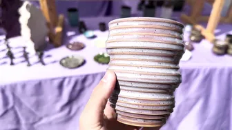 How I set my my art booth at an art show, pottery haul #5