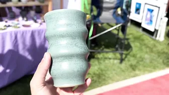 How I set my my art booth at an art show, pottery haul #7