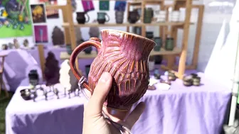 How I set my my art booth at an art show, pottery haul #8