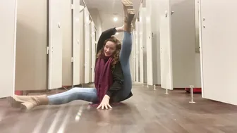 Changing room stretching #6