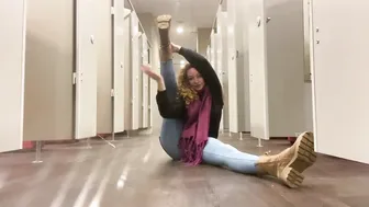 Changing room stretching #7