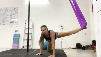 Stretching with a yoga silk #2