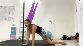 Stretching with a yoga silk #6