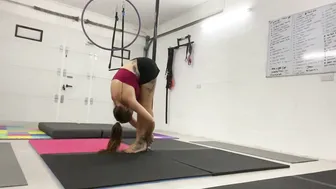 Leg stretches with a pole #3