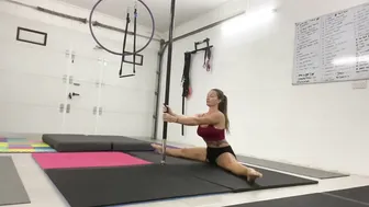 Leg stretches with a pole #5