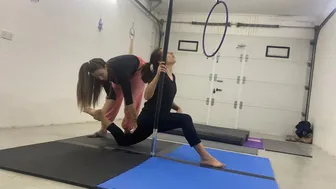 Partner stretches with Fay