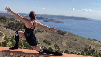 Yoga with beautiful Gozo/Malta harbours back drop